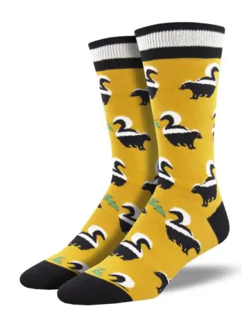 "Funky Skunky" Men's Novelty Crew Socks by Socksmith