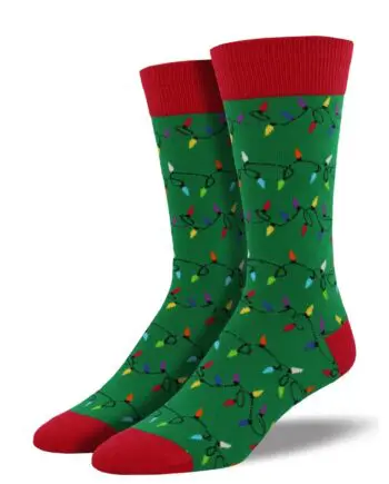 "Christmas Lights" Men's Novelty Crew Socks by Socksmith