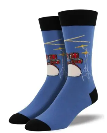 "Drum Solo" Men's Novelty Crew Socks by Socksmith