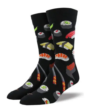 "Sushi" Men's Novelty Crew Socks by Socksmith