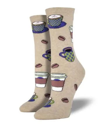 "Love You A Latte" Women's Novelty Crew Socks by Socksmith