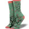 "Cherry Blossoms" Bamboo Women's Novelty Crew Socks by Socksmith