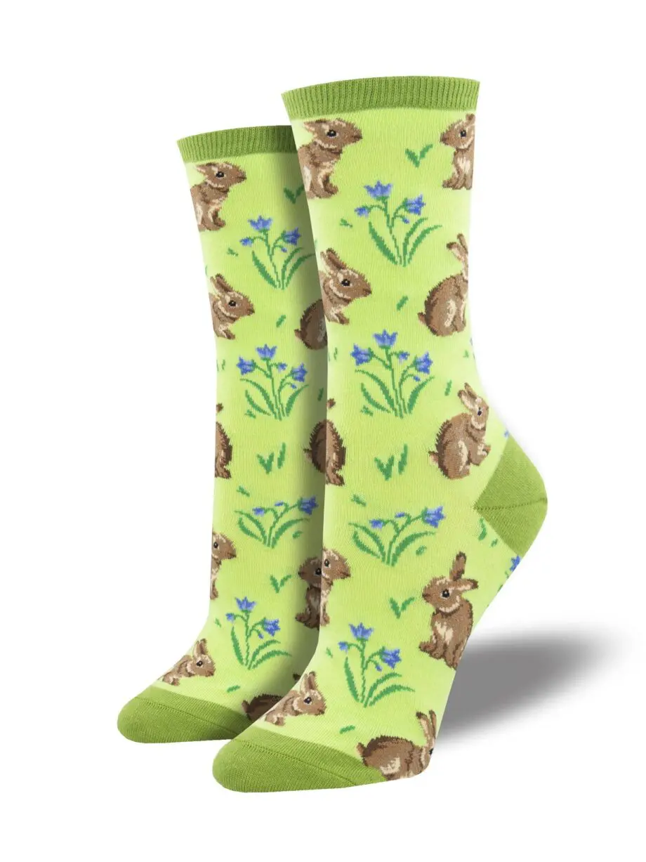 "Relaxed Rabbit" Women's Novelty Crew Socks by Socksmith