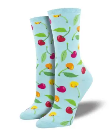 "Cherries" Women's Novelty Crew Socks by Socksmith