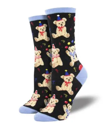 "Party Bear" Women's Novelty Crew Socks by Socksmith