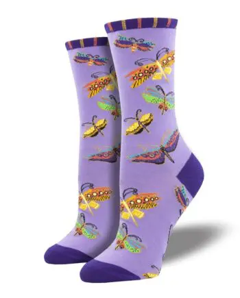 "Flutterbyes" Laura Burch Women's Novelty Crew Socks by Socksmith