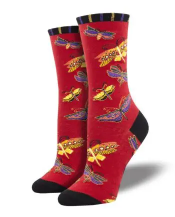 "Flutterbyes" Laura Burch Women's Novelty Crew Socks by Socksmith