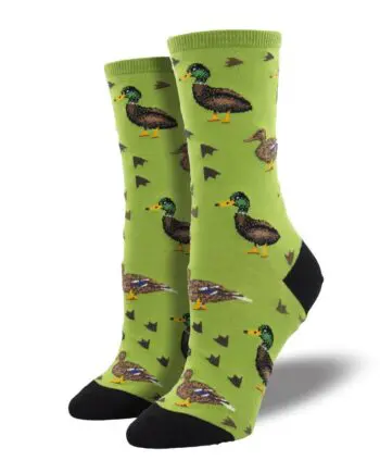 "Lucky Ducks" Women's Novelty Crew Socks by Socksmith