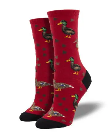 "Lucky Ducks" Women's Novelty Crew Socks by Socksmith