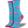 "Flamingo" Women's Novelty Crew Socks by Socksmith