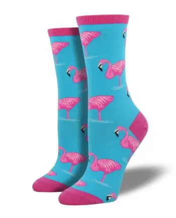 "Flamingo" Women's Novelty Crew Socks by Socksmith