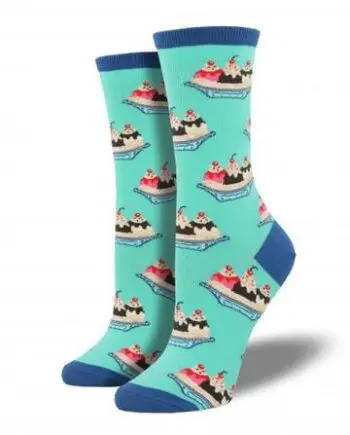 "Banana Split" Women's Novelty Crew Socks by Socksmith