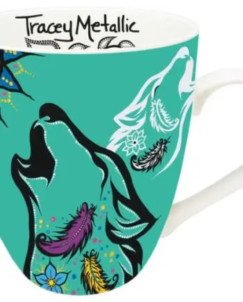 "Spirit Wolf" 18 oz. Signature Mug by Artist Tracey Metallic