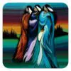 "Three Sisters" 4x4 Coaster Set by Artist Betty Albert