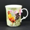 16 oz. Ceramic Mug with Rooster and Pink Flower design