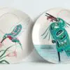 "Green Heron & Serenity Hummingbird" 7.5 inch Indigenous Collection Signature Plates Box