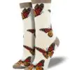 "Monarchy" Bamboo Women's Novelty Crew Socks Ivory