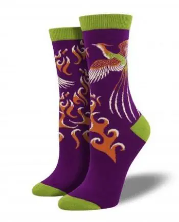 "Phoenix" Bamboo Women's Novelty Crew Socks