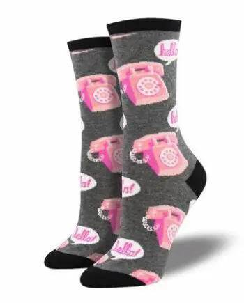 "Hold The Phone" Women's Novelty Crew Socks