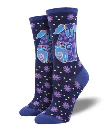 "Dog & Doggie" Laurel Burch Women's Novelty Crew Socks