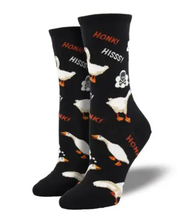 "Honk Honk" Women's Novelty Crew Socks Black