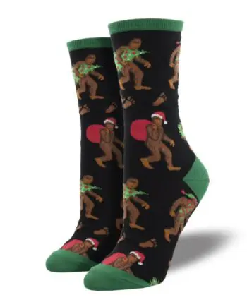 "Big Foot Christmas" Women's Novelty Crew Socks