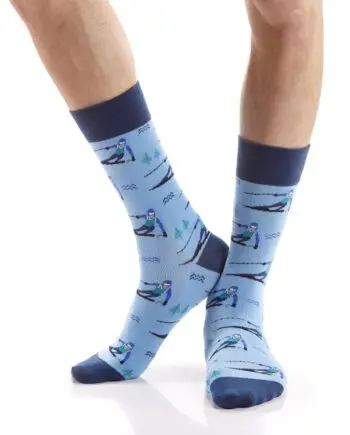 "Ski Zone" Men's Novelty Crew Socks