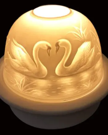 5" Swan Lake Candle Dome Light with Candle Plate