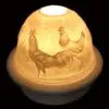 5" Roosters Candle Dome Light with Candle Plate