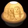 5" Owls Candle Dome Light with Candle Plate