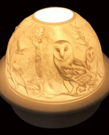 5" Owls Candle Dome Light with Candle Plate