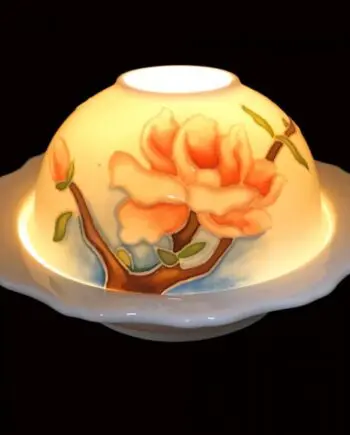 5.25" Hand Painted Flower Dome Light with LED Base