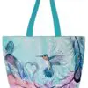 Hummingbird Feathers Art Tote Bag by Indigenous Artist Carla Joseph