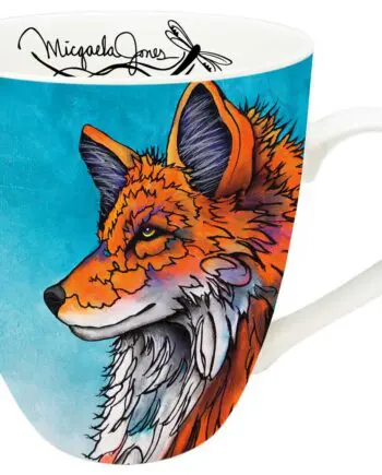 Happy Life Wolf Art Mug by Indigenous Artist Micqaela Jones