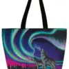 Sky Dance - Wolf Song 20" x 15" Art Tote Bag by Indigenous Artist Amy Keller-Rempp