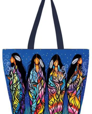 Bringing Good Medicine 20" x 15" Art Tote Bag by Indigenous Artist Jackie Traverse