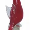 9.75" Red parrot blown glass figurine