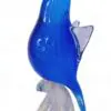 9.75" blue parrot blown glass figurine