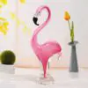 12.5" pink flamingo blown glass figurine