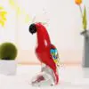 Red Parrot Cockatoo Blown Glass Figurine