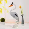 12.5" white heron blown glass figurine