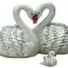 5" Swan Pair Heart Shape Crystal Studded Jewelry Trinket Box