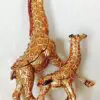 5" Mother Giraffe & Baby Crystal Studded Jewelry Trinket Box