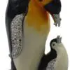 3.6" Big Emperor Penguin Feeding Baby Crystal Studded Jewelry Trinket Box