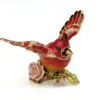 2.7" Red flying cardinal crystal studded jewelry trinket box