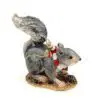 3.8" Christmas squirrel crystal studded jewelry trinket box