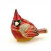 2.4" Cardinal Sitting Crystal Studded Jewelry Trinket Box