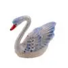 2.6" White & Blue Swan Crystal Studded Jewelry Trinket Box