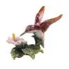 3.2" Reddish Brown Hummingbird with flower crystal studded jewelry trinket box