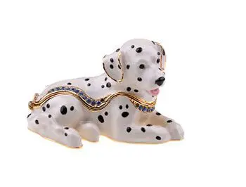 2.8" Dalmatian Crystal Studded Jewelry Trinket Box